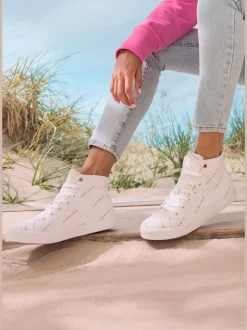 Bottines sneakers montantes avec logo imprimé tendance