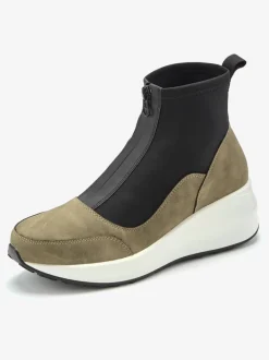Bottines talon compensé intérieur raffiné
