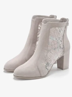 Bottines à talon haut bottines d'été avec superbe empiècement en dentelle féminin