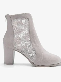 Bottines à talon haut bottines d'été avec superbe empiècement en dentelle féminin