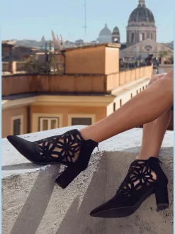 Bottines à talon haut bottines avec découpes féminines