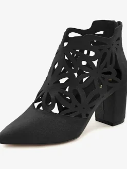 Bottines à talon haut bottines avec découpes féminines