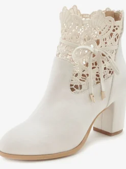 Bottines à talon haut empiècement en dentelle féminin et élégant