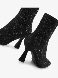 Bottines à talon haut petites pierres fantaisie élégantes pour une allure glamour