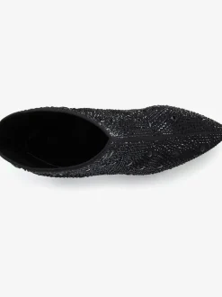 Bottines à talon haut petites pierres fantaisie élégantes pour une allure glamour