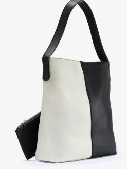 Cabas sac à bandoulière au design contrasté tendance - détail contrasté ou motif structuré