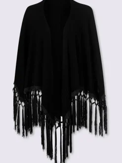 Cape en tricot bordure à franges