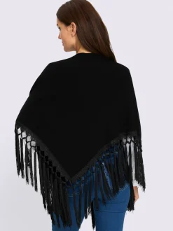 Cape en tricot bordure à franges