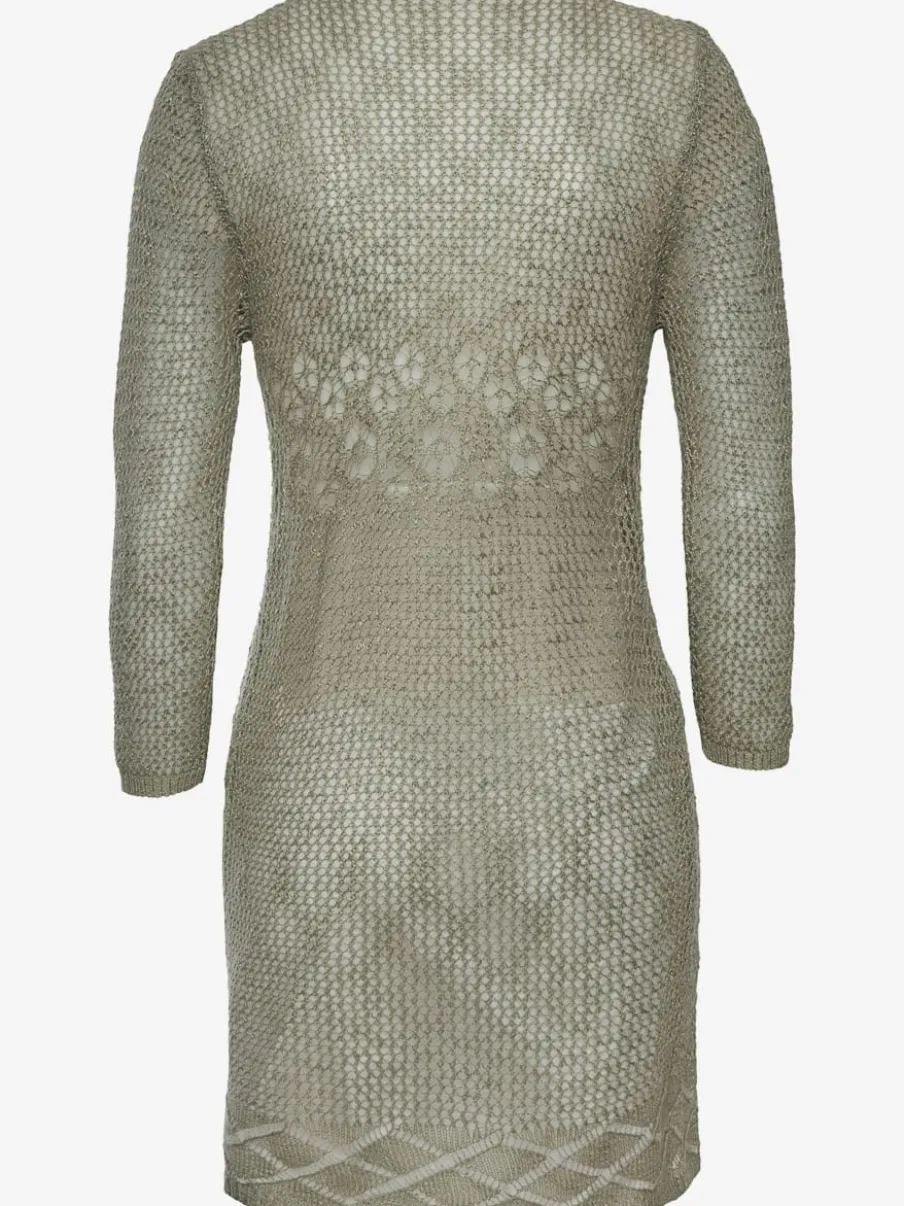 Cardigan ajouré à manches 3/4 en tricot doux