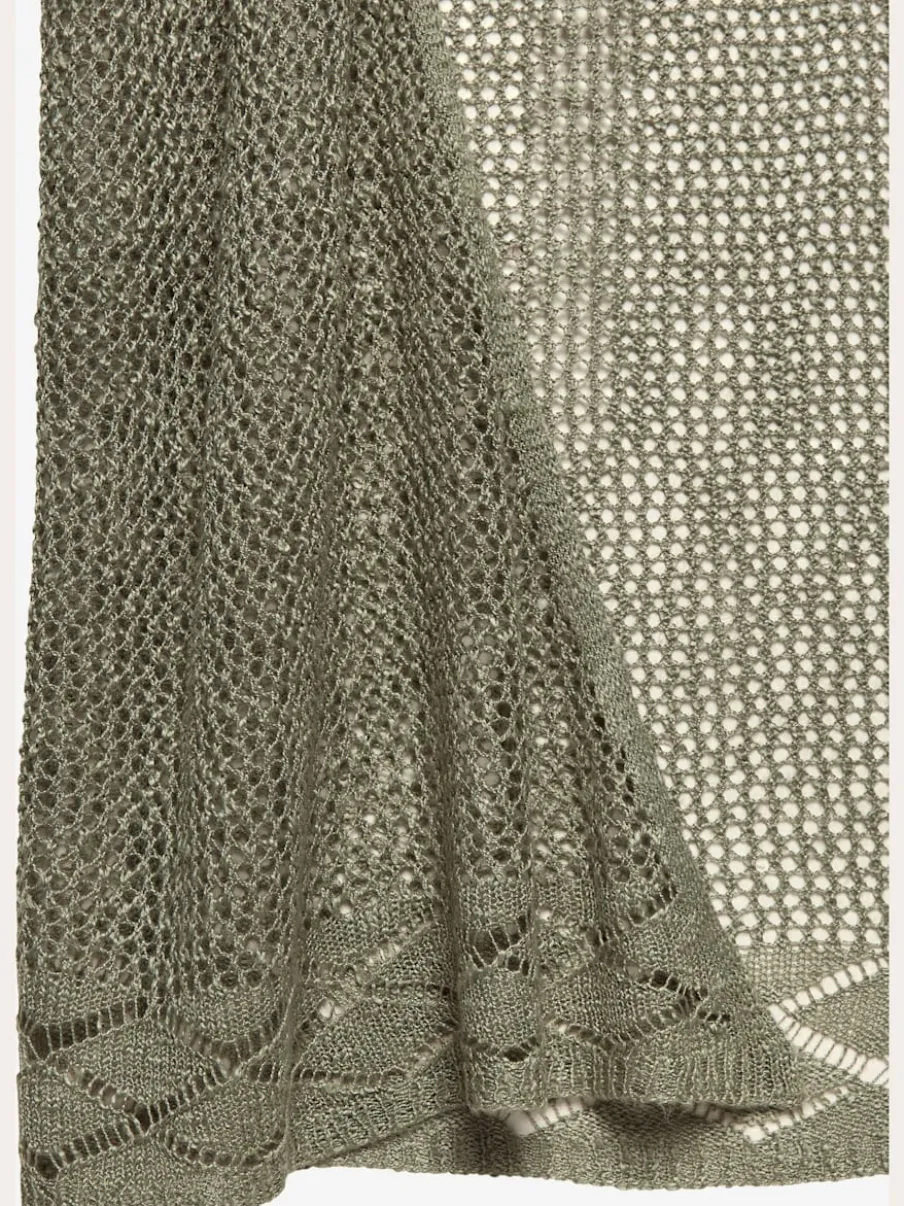 Cardigan ajouré à manches 3/4 en tricot doux