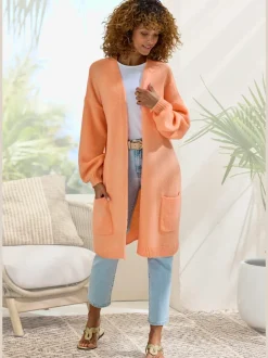 Cardigan ample en tricot doux avec bords-côtes confortables