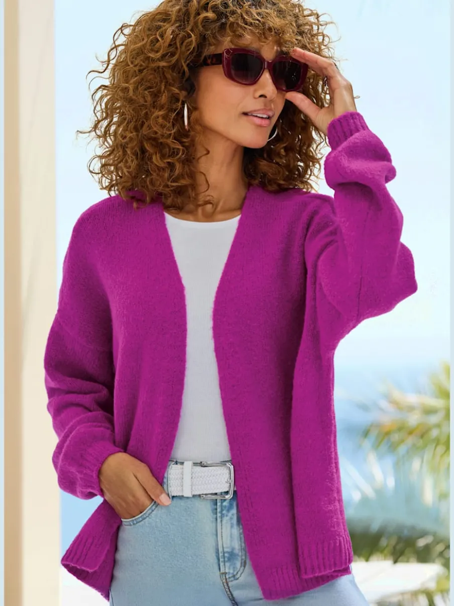 Cardigan ample en tricot à manches longues confortables