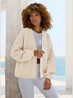 Cardigan ample en tricot à manches longues confortables