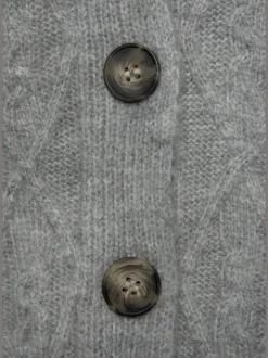 Cardigan court en tricot à motif torsadé avec poches et boutons
