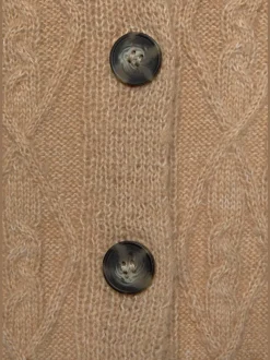 Cardigan court en tricot à motif torsadé avec poches et boutons