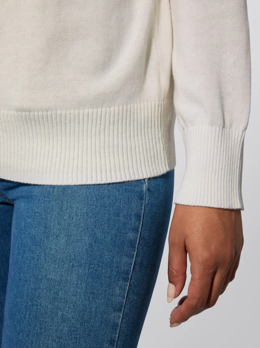 Cardigan en coton à encolure ronde et manches longues