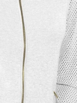 Cardigan en tricot ajouré avec manches longues zippé