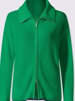 Cardigan en tricot à col montant et manches longues avec glissière sportive