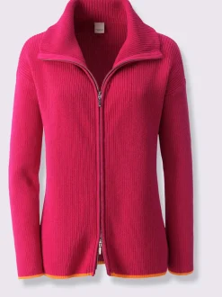 Cardigan en tricot à col montant et manches longues avec glissière sportive