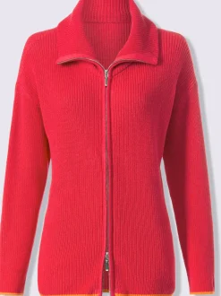 Cardigan en tricot à col montant et manches longues avec glissière sportive