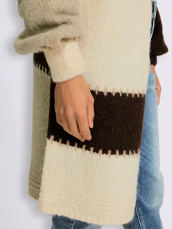 Cardigan mélange de matières tendance