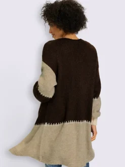 Cardigan mélange de matières tendance