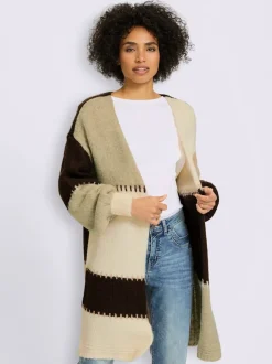Cardigan mélange de matières tendance