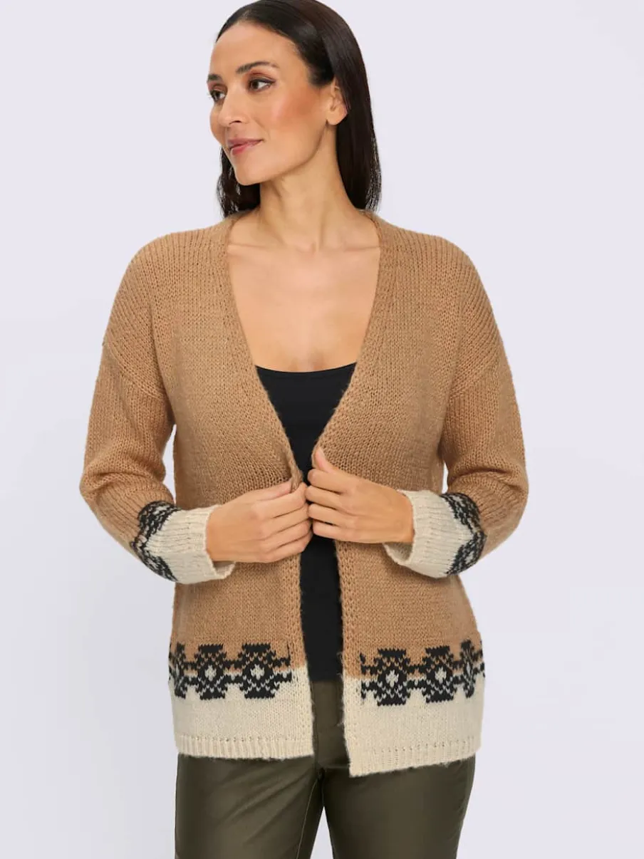 Cardigan motif jacquard tendance