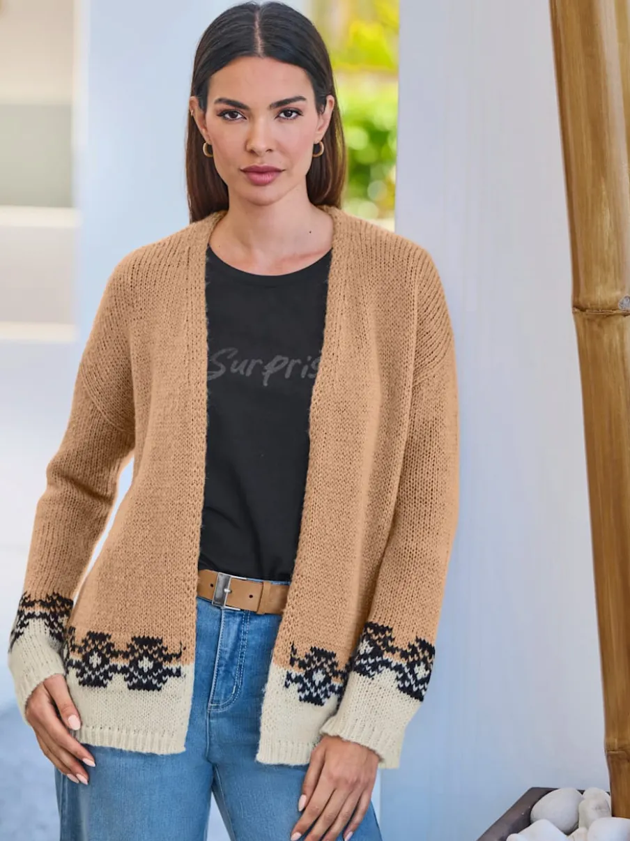 Cardigan motif jacquard tendance