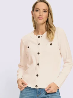 Cardigan à patte de boutonnage avec fausses poches décoratives