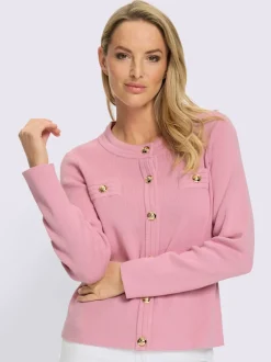 Cardigan à patte de boutonnage avec fausses poches décoratives