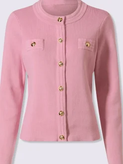 Cardigan à patte de boutonnage avec fausses poches décoratives