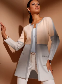 Cardigans avec rayures verticales et horizontales raffinées