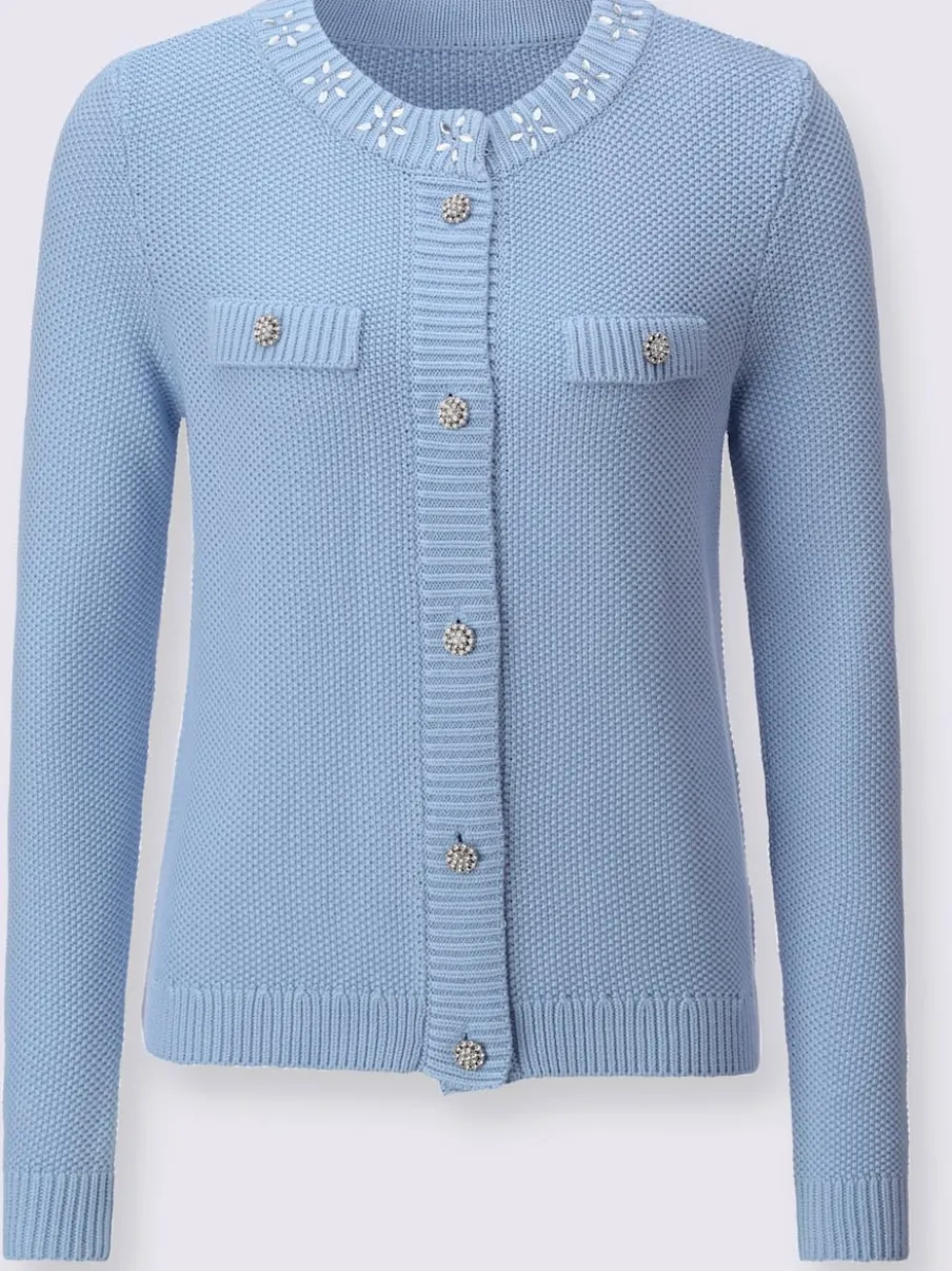 Cardigans en coton modal avec petites pierres brillantes