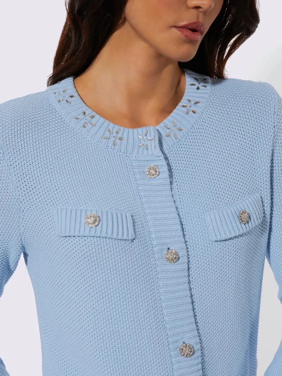 Cardigans en coton modal avec petites pierres brillantes