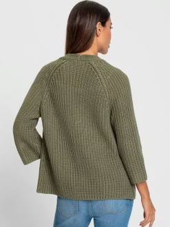 Cardigans en tricot à encolure en V manches 3/4
