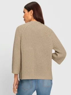 Cardigans en tricot à encolure en V manches 3/4