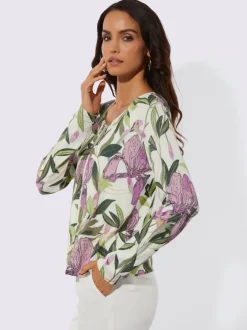 Cardigans à imprimé floral manches longues en tricot doux