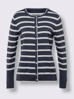 Cardigans à rayures col V manches longues avec boutons
