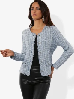 Cardigans tricotés avec boutons et poches en coton