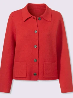 Cardigans tricotés avec col polo et poches plaquées