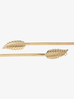 Ceinture décorative fine et extensible avec boucle plume tendance