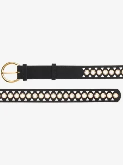 Ceinture hanches ceinture en imitation cuir avec découpes tendance et détails couleur or