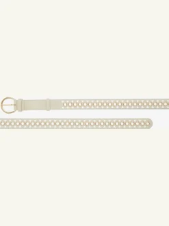 Ceinture hanches ceinture en imitation cuir avec découpes tendance et détails couleur or
