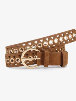 Ceinture hanches ceinture en imitation cuir avec découpes tendance et détails couleur or