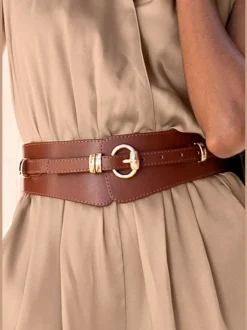 Ceinture large 2 en 1 avec fine ceinture amovible