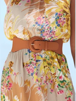 Ceinture moderne avec boucle ton sur ton au design classique