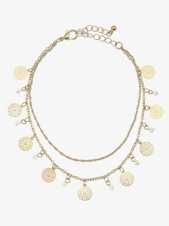 Chaîne de cheville à deux rangées avec petits pendentifs