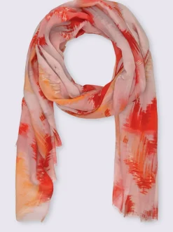 Écharpe effet batik avec imprimé brillant et bords ouverts