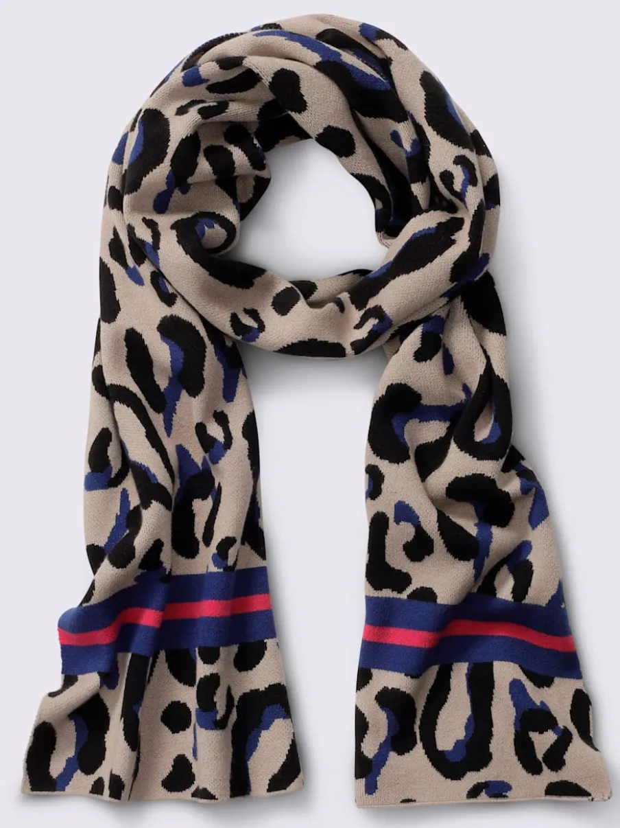 Écharpe en tissu doux avec motif léopard et rayures